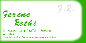 ferenc rethi business card